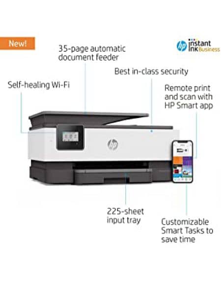 Smart printer HP OfficeJet 8012 Wireless Printer, Print, Scan,copy 5