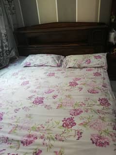 King size wooden bed with dressing table