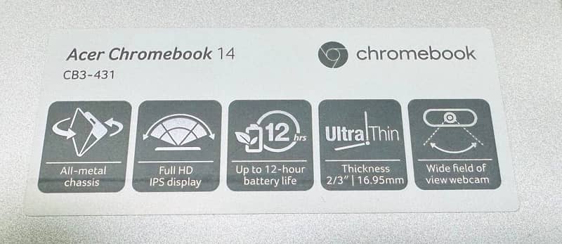 Acer chromebook ultra slim 4gb 32gb 1
