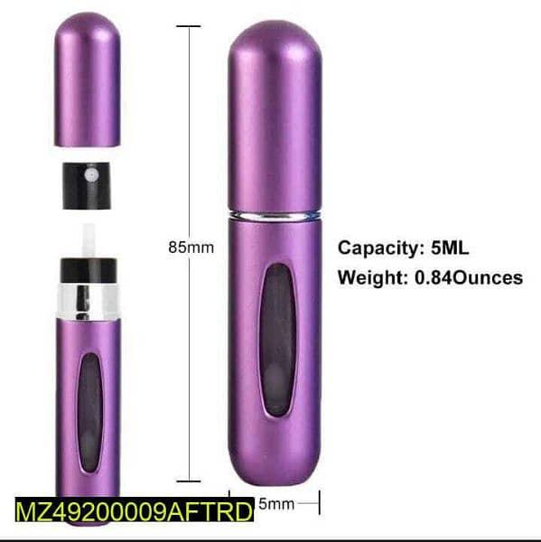 Refillable portable mini perfume Atomizer bottle, 5ml 0