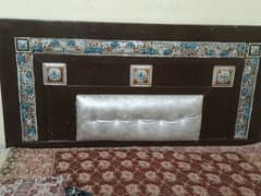 king size bed without out mattress with two side tables 0