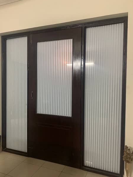 Wood Partition with Glass and Sticker - Excellent Condition! 3
