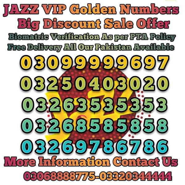 Jazz VIP Golden Numbers For Sale 1