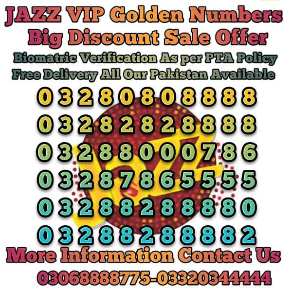 Jazz VIP Golden Numbers For Sale 4