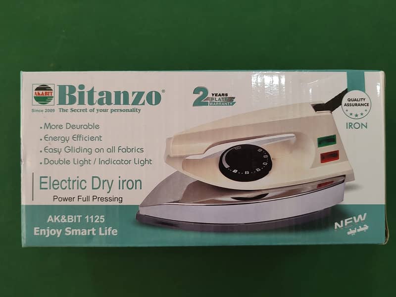 Bitanzo Iron: Powerful & Portable Electric Dry Iron (Various Colors) 8