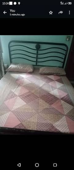 iron bed available for sell with mattress