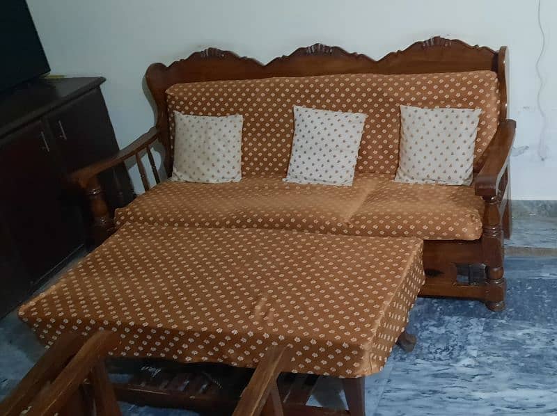 5 seater wooden sofa set 0