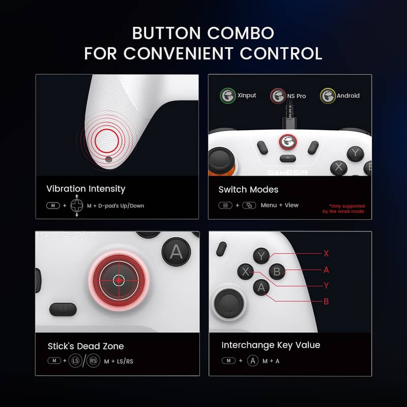 New Wireless Bluetooth Controller with Case and 2.4G Dongle 5