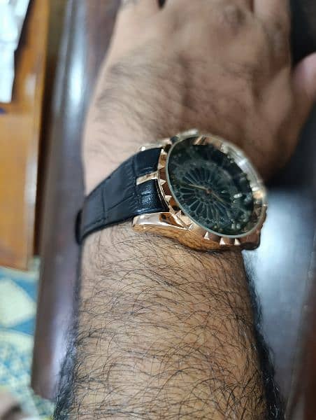 Roger Dubois Styled Rose Gold Plated Carotif King Arthur watch and box 4