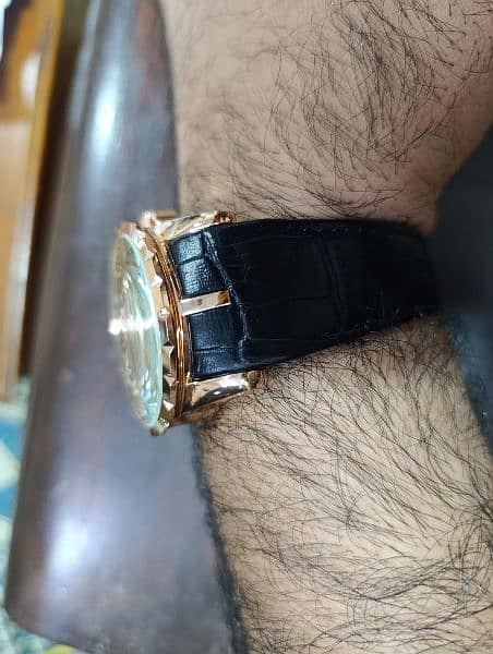 Roger Dubois Styled Rose Gold Plated Carotif King Arthur watch and box 8