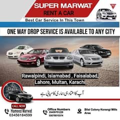 One way drop , All PAKISTAN, Rent a Car | With driver | BRV | Corolla
