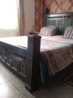 pure chinote wooden king size bed with dressing and side tables