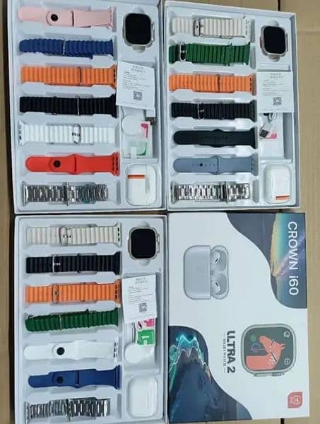 smart watch with 7 straps with apple airpods 0