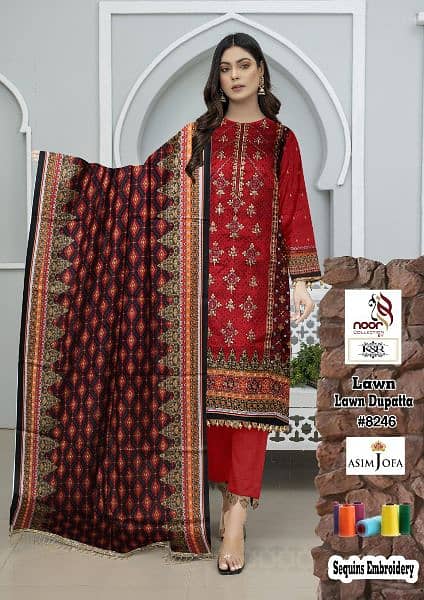 Unstitched 3Piece Suits for Women's/Girls 0