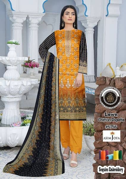 Unstitched 3Piece Suits for Women's/Girls 3