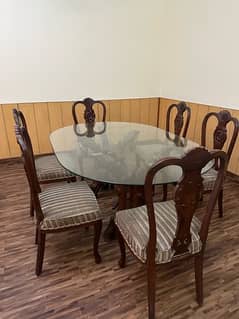 Solid wood Dining Table with 6 chairs