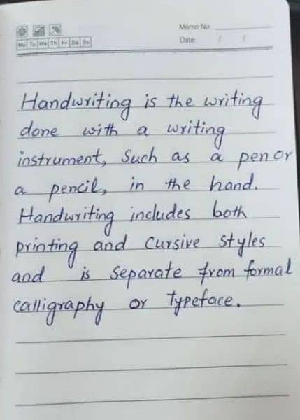 Handwriting Assignment work 13