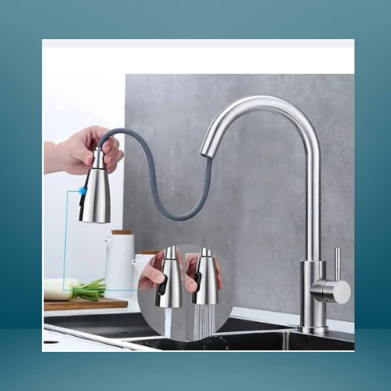 Single-Handle Pull Down Dual Spray Bar Faucet Silver | Black | Golden 3