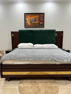 king size bed with 2 side tables!