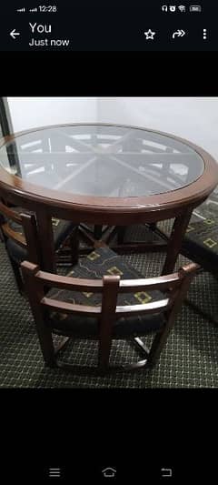 Dining table with six chairs for sale 0