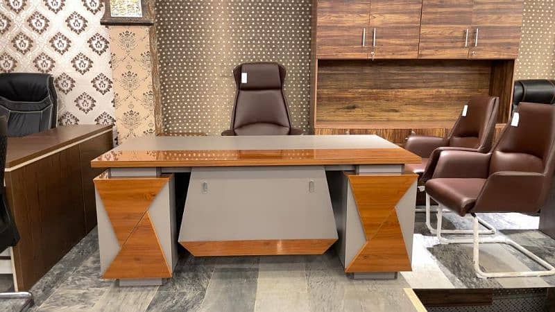 Executive Office Tables chairs sofa set premium quality leather polish 2