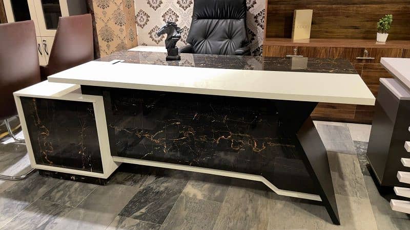 Executive Office Tables chairs sofa set premium quality leather polish 7