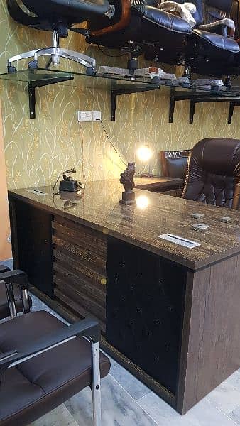 Executive Office Tables chairs sofa set premium quality leather polish 12