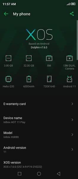 Infinix hot 11 3GB Ram 32GB Memory 2