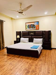 Per day flat one bed fully furnished available bahria heights 1 0