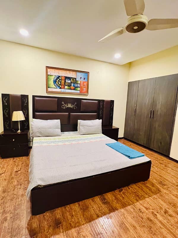 Per day flat one bed fully furnished available bahria heights 1 4