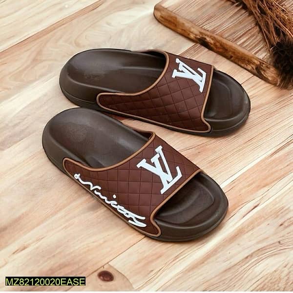 Men's Medicated PU Leather Soft Slide  Slippers 0