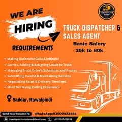 Need dispatcher and sales agent for truck dispatching