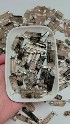 beautiful natural rutile pandents with silver 925