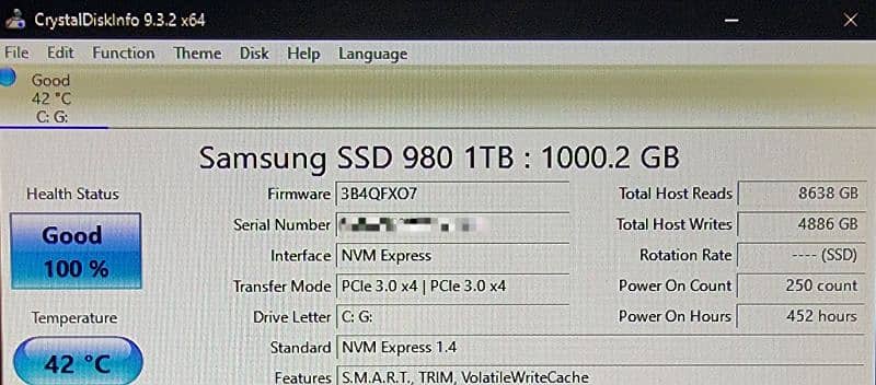 Samsung 980 Nvme 1 TB 1