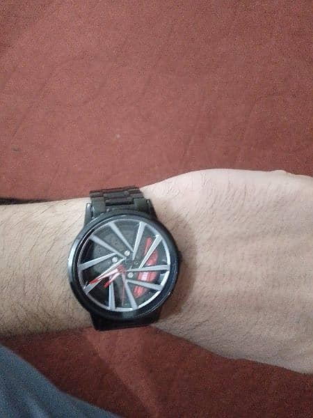 Black Rotating wheel watch for men 3