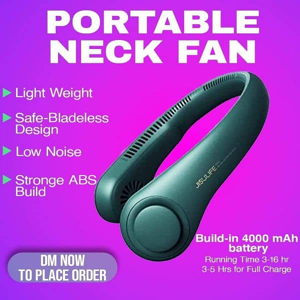 Portable neck fan. . Stay Cool No More Sweat 0