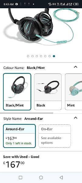 Bose  SoundTrue Around-Ear Headphones - Black/Mint 7