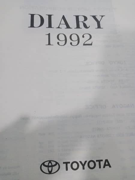 Original TOYOTA 1992 Diary ( antique) 2