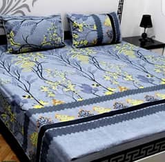 3 pcs crystal cotton printed double bedsheet 0