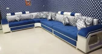 modern sofa L shape size 9x9 feet with sitting stools o346,o59,6o4,8 0