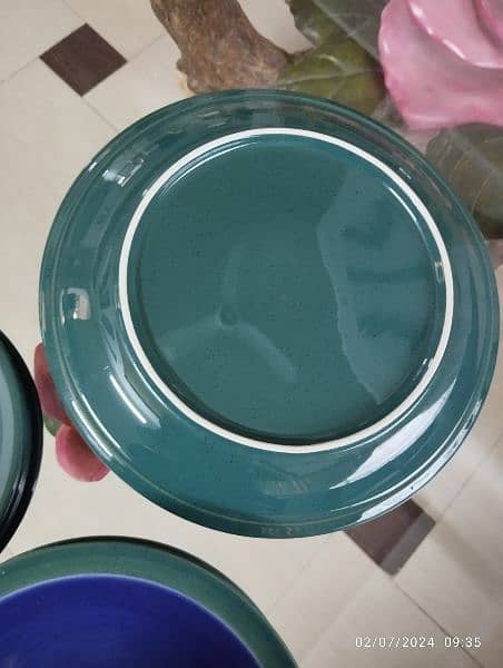 deep blue and sea green 12 piece plate set 2