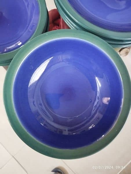 deep blue and sea green 12 piece plate set 6