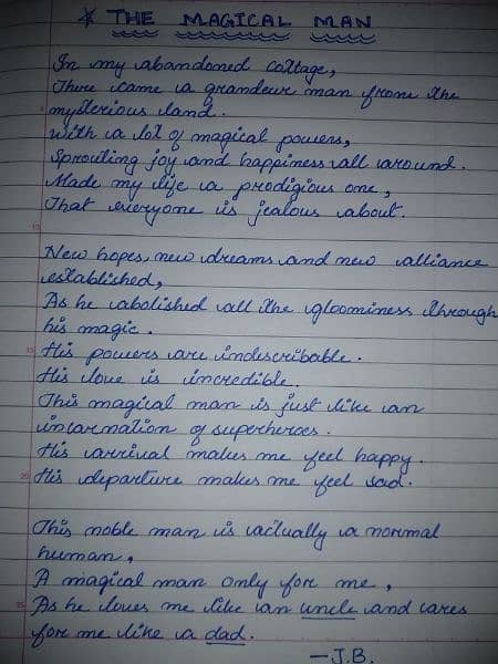Handwriting Assessment work 7
