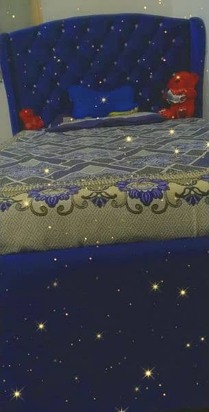 crown bed beautiful royal blue colour with a daraz 1