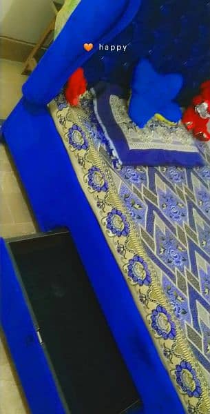 crown bed beautiful royal blue colour with a daraz 3