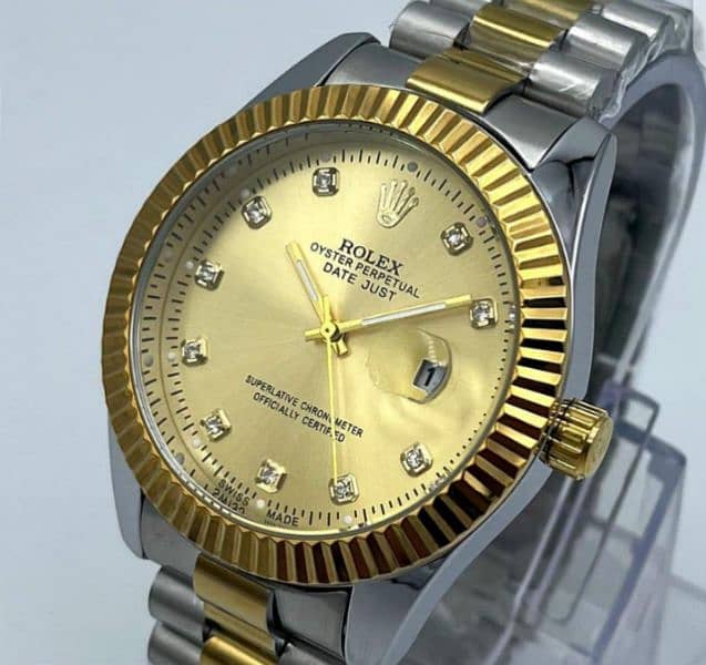 mens stainless steel analogue watch rolex 1