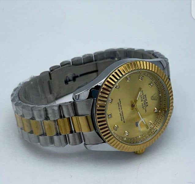 mens stainless steel analogue watch rolex 3