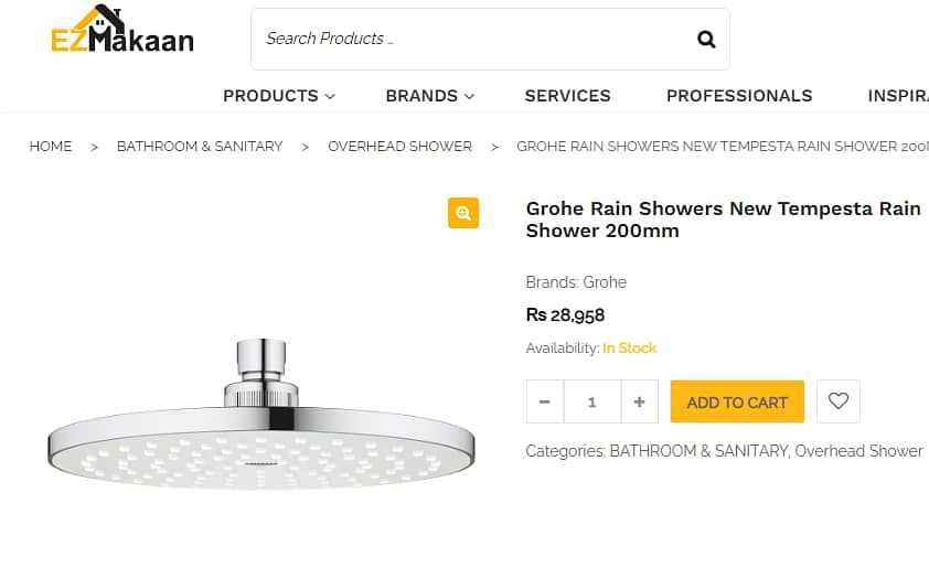 Grohe rain shower and shower mixer (Tempesta) 2