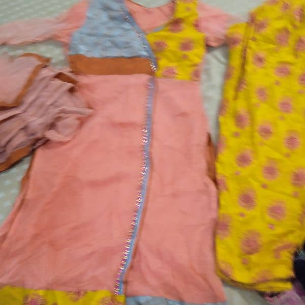 for girls 3 piece Mehndi dress 1