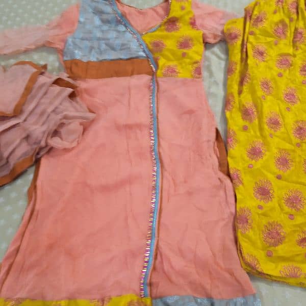 for girls 3 piece Mehndi dress 3